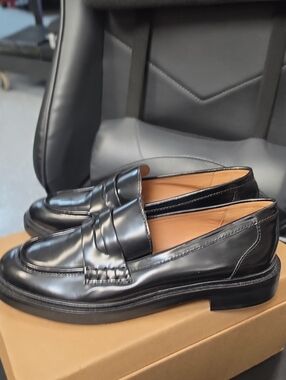 Madewell Black Leather Penny Loafers for Men